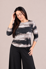 Go To Classic T Relax Short Print 3/4 Sleeve