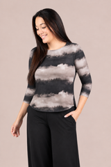 Go To Classic T Relax Short Print 3/4 Sleeve