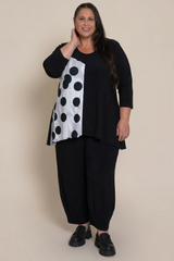 Go To Low Neck T, Blocked Print