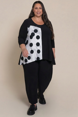 Go To Low Neck T, Blocked Print