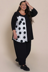 Go To Low Neck T, Blocked Print