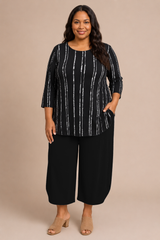 Go To Classic T Relax Print, 3/4 slv