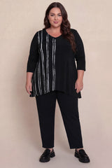 Go To Low Neck T, Blocked Print