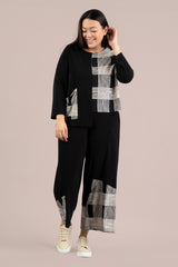 Wide Leg Crop, Blocked Print