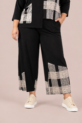 Wide Leg Crop, Blocked Print