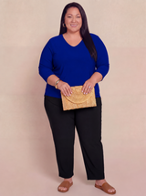 Go To Soft V-Neck Top, 3/4 Sleeve
