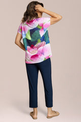 Deep V Top Print Short Sleeve