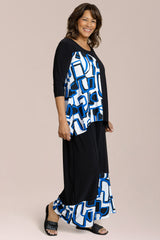 Go To Low Neck T, Blocked Print