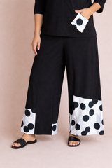 Wide Leg Crop, Blocked Print