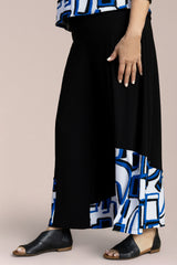 Wide Leg Crop, Blocked Print