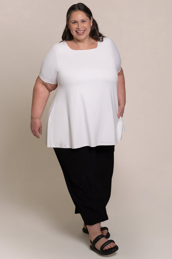 Soft Square Neck Top Plus | White