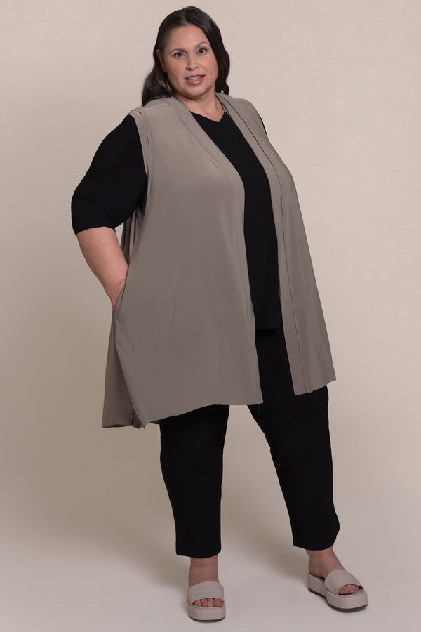 Splice Vest Long Plus | Taupe