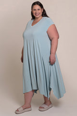 Splice V-Neck Dress Plus