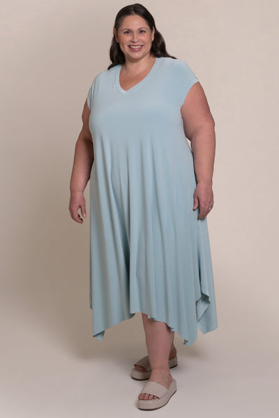 Splice V-Neck Dress Plus