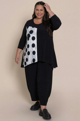 Go  To Low  Neck  T, Blocked Print