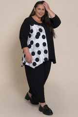 Go  To Low  Neck  T, Blocked Print