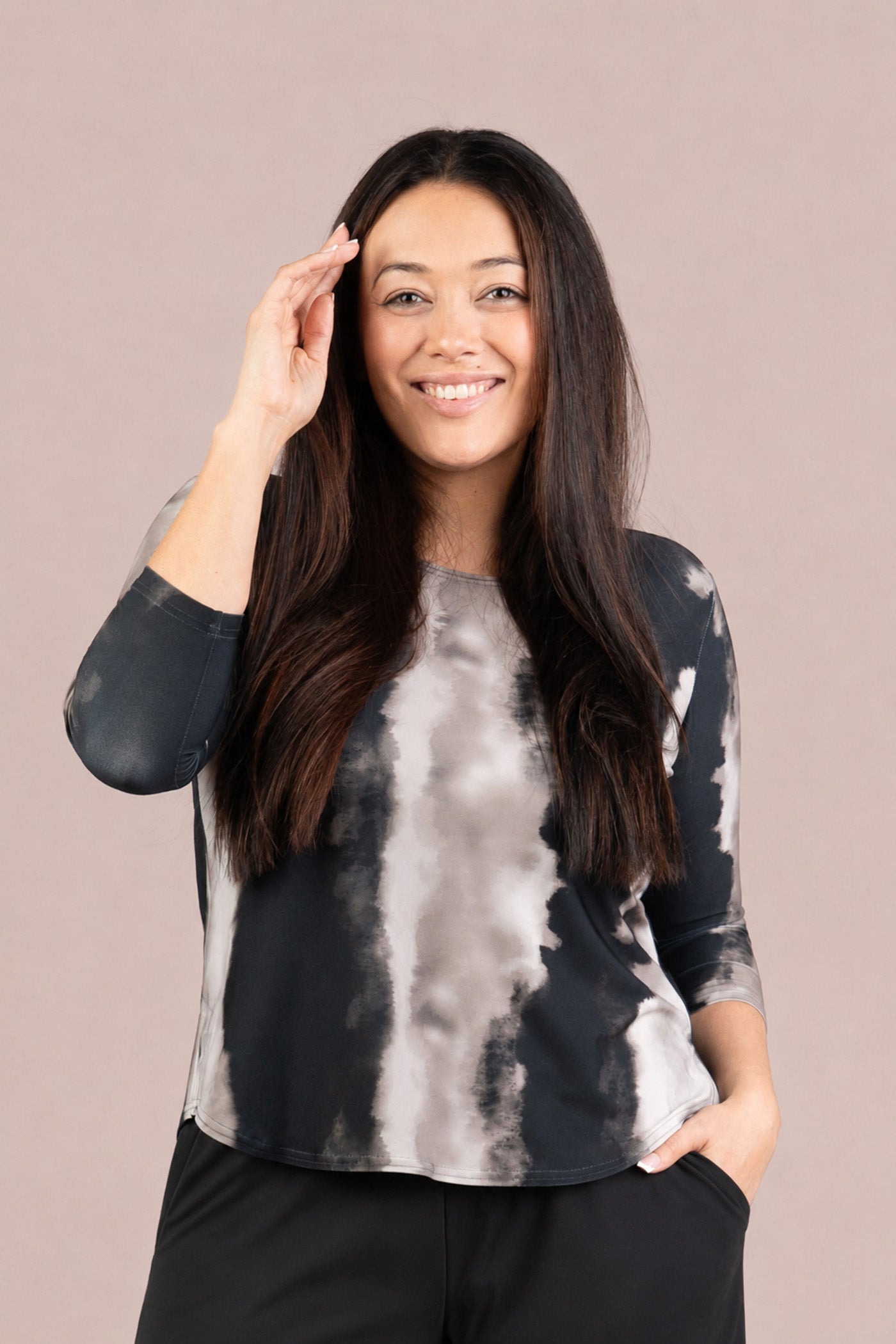 Go To Classic T Relax Short Print 3/4 Sleeve