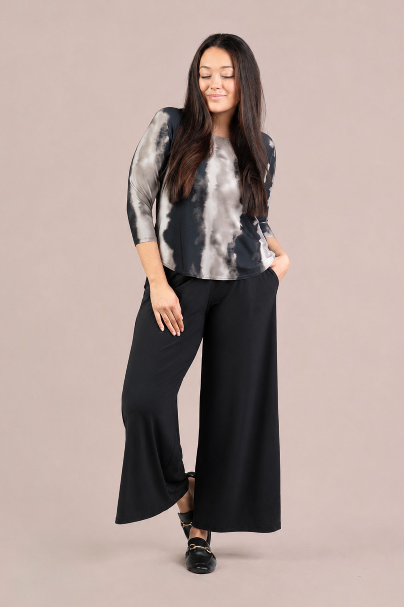 Go To Classic T Relax Short Print 3/4 Sleeve