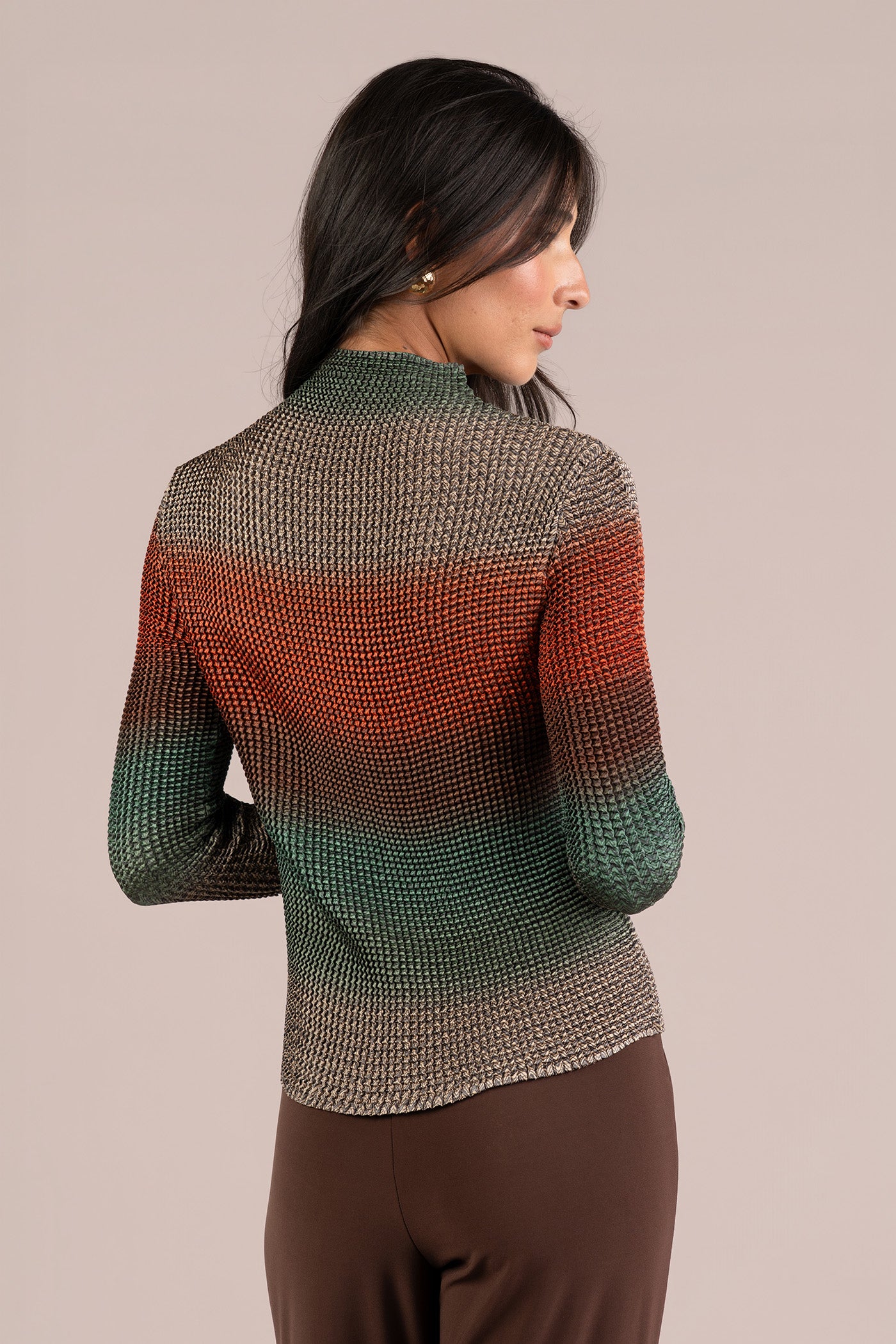 Plisse Mock Neck, Print