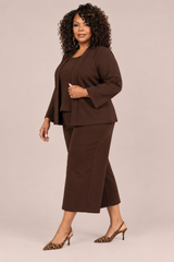 Soffio Crepe Coach Cardigan - Plus