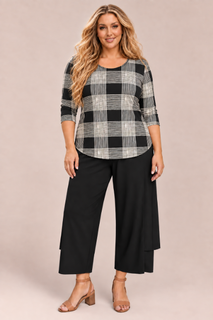 Go To Classic T Relax Print, 3/4 Sleeve - Plus