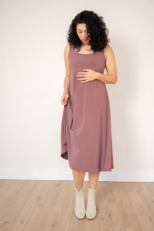 Square Neck Fit & Flare Dress | Rose