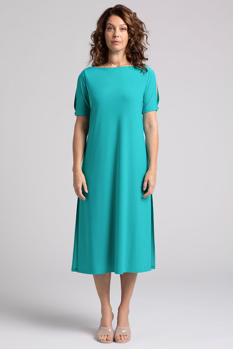 Boat neck t top shirt dress