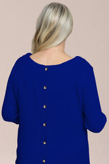 Breeze Nu Button Back Top, 3/4 Sleeve