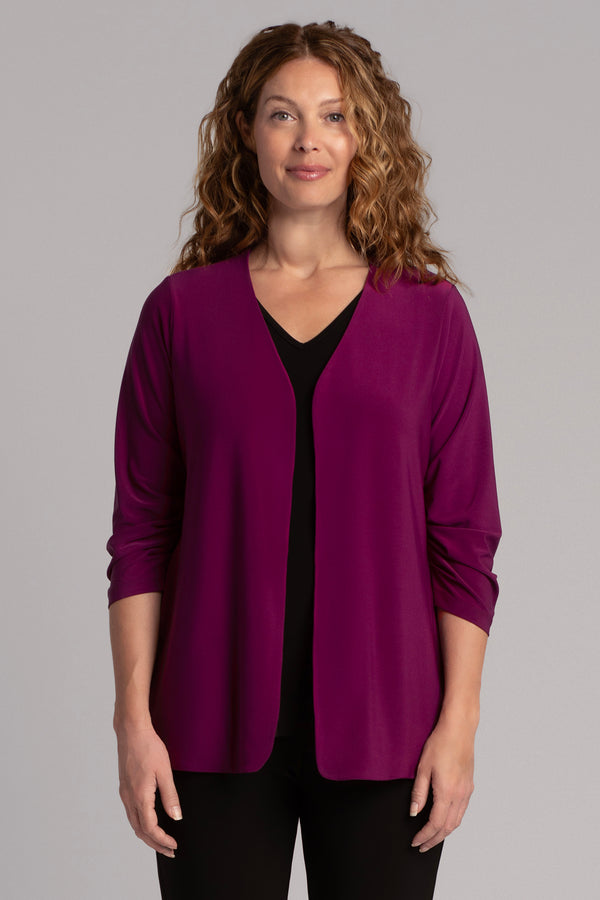 Classic Jacket with Pleated Sleeves | Amaranth