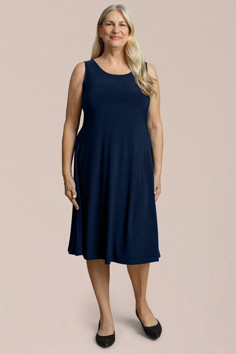 plus size navy blue tank dress Women's Sitting On The Dock Of The Bay Dress, Blue