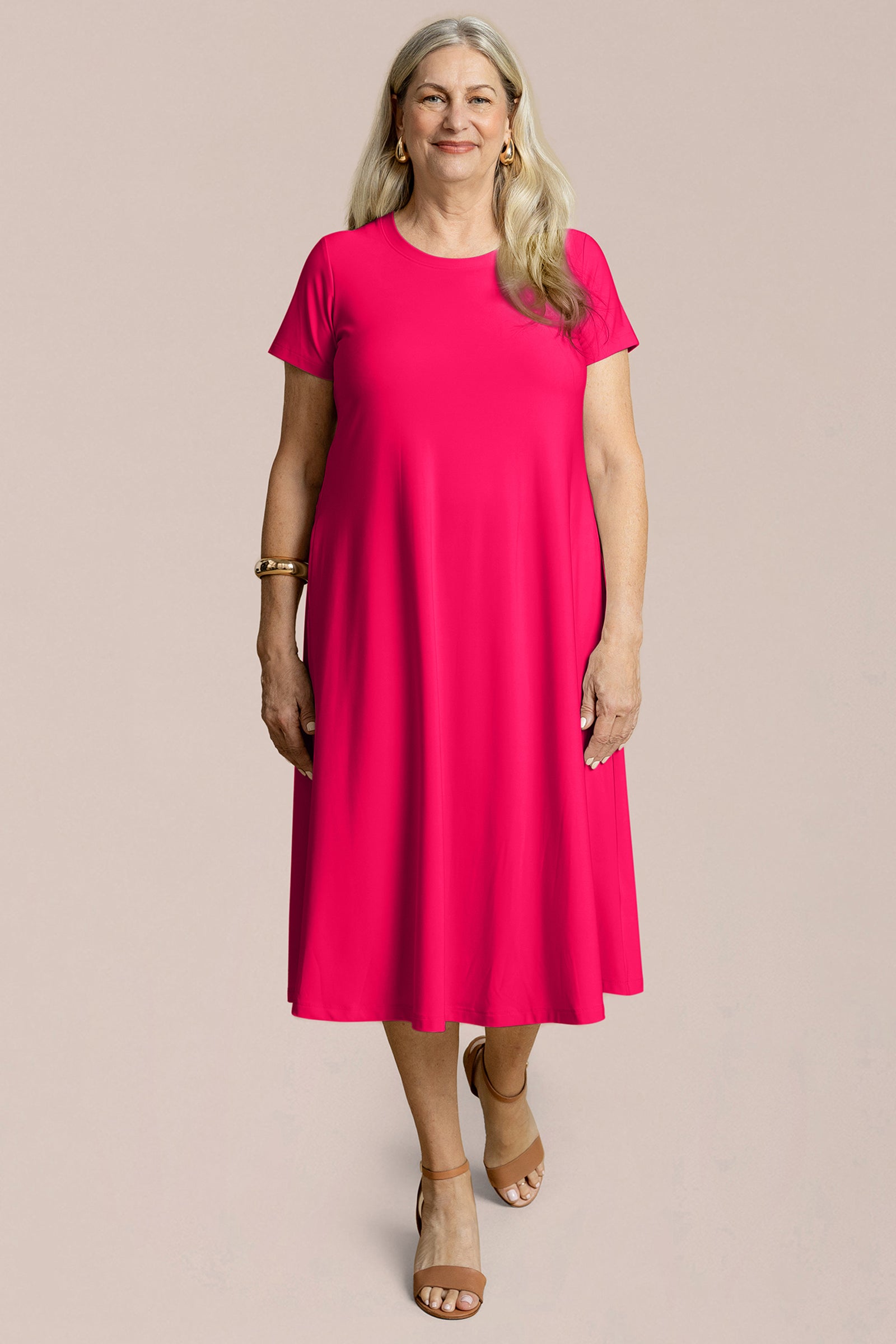 Fit & Flare Dress, Short Slv