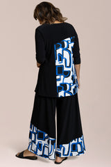 Go To Low Neck T, Blocked Print