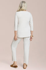 Go To Narrow V-Neck Top 3/4 Sleeve