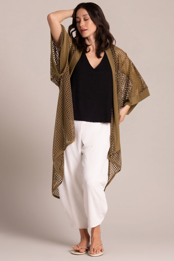 Honeycomb Kimono | Sepia