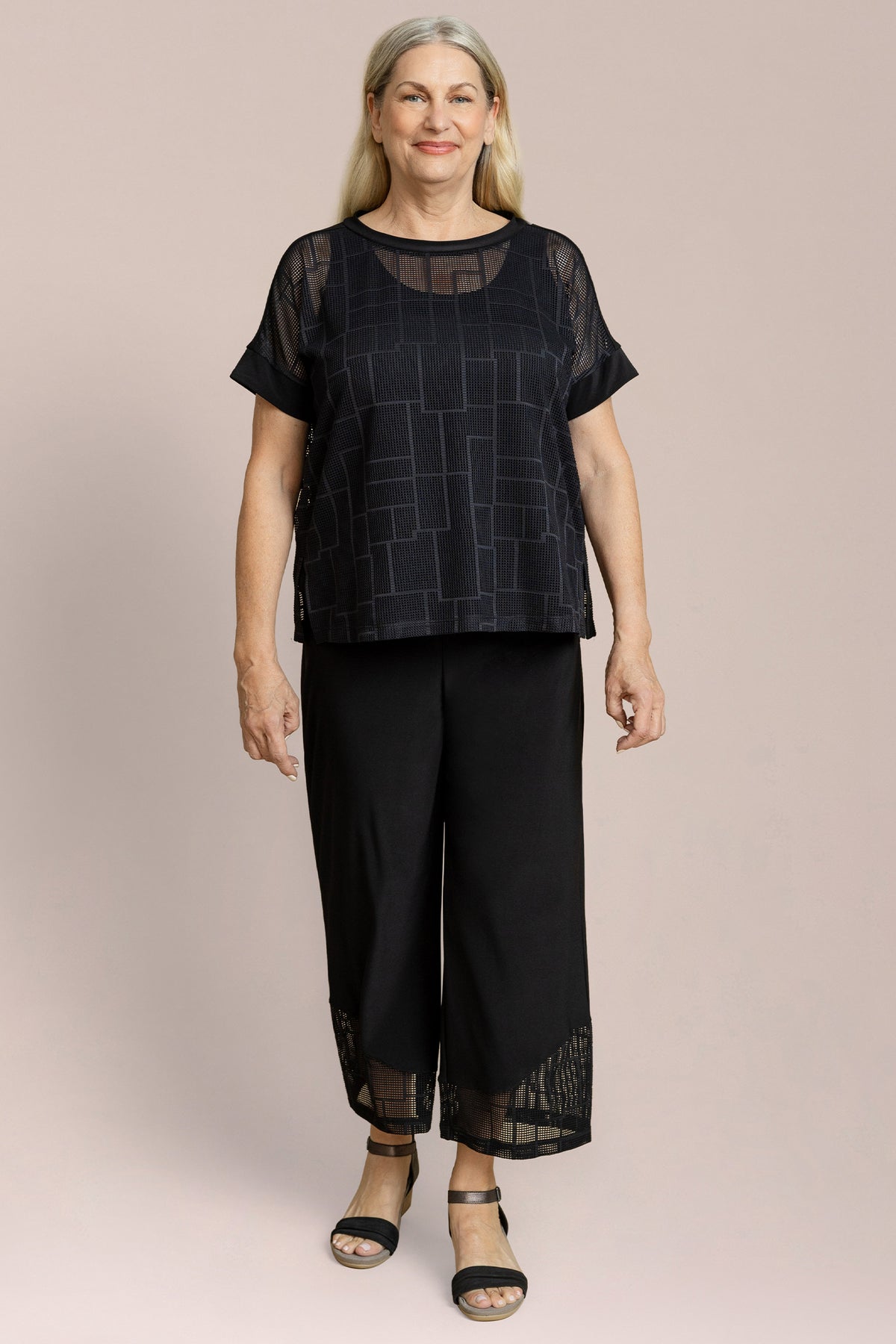 Honeycomb Mesh Boxy Top