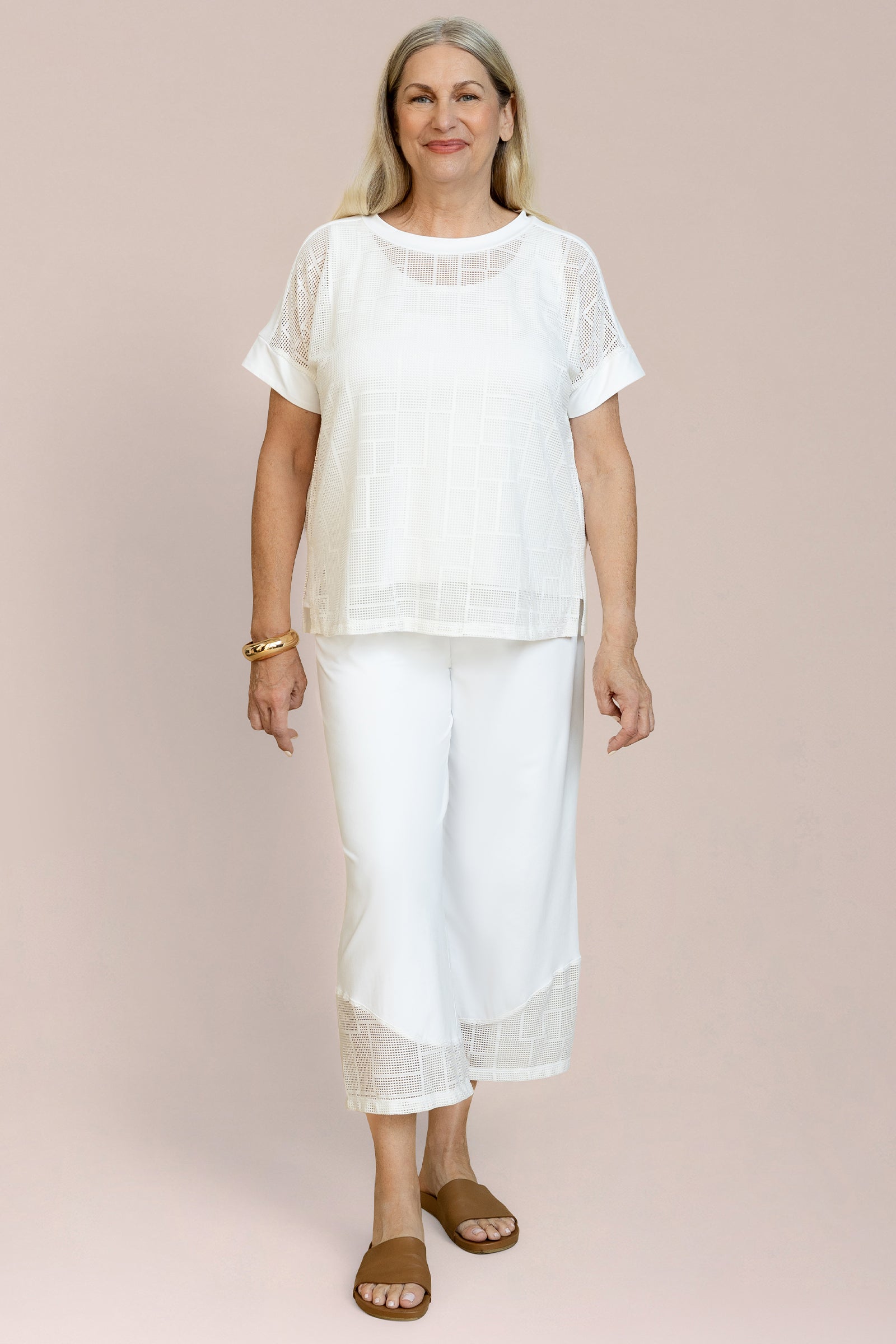 Honeycomb Mesh Boxy Top