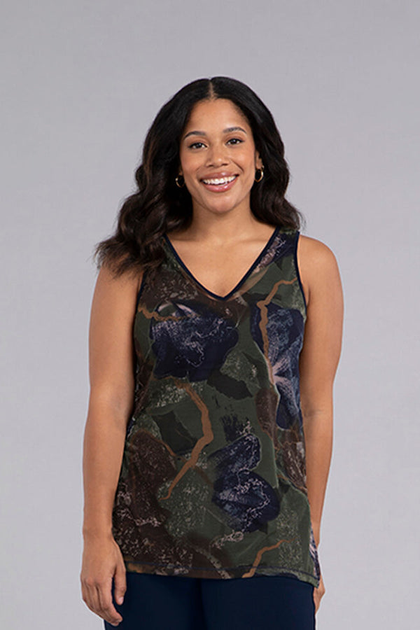 Mesh Go To Reversible Tank | Abstract Floral