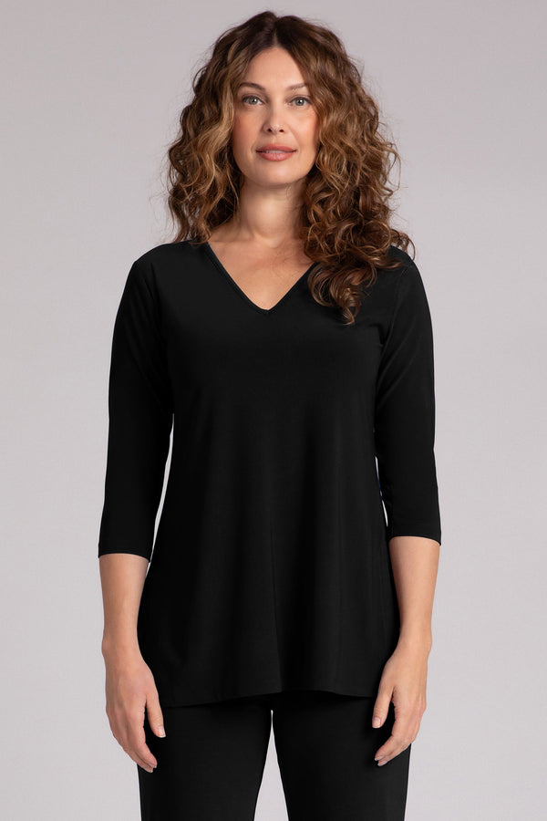 Nu Ideal V-Neck Tunic Plus | Black