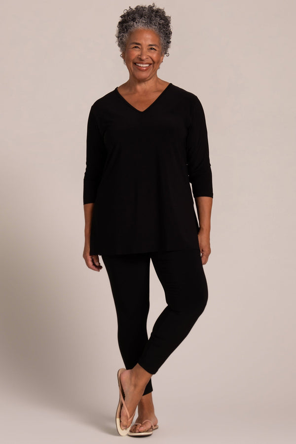 Nu Ideal V-Neck Tunic | Black