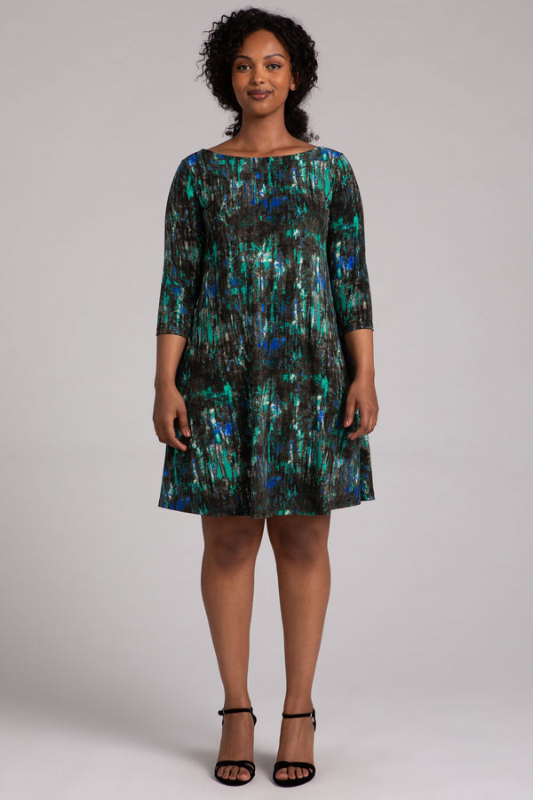 Nu Trapeze Dress Plus | Camo Forest