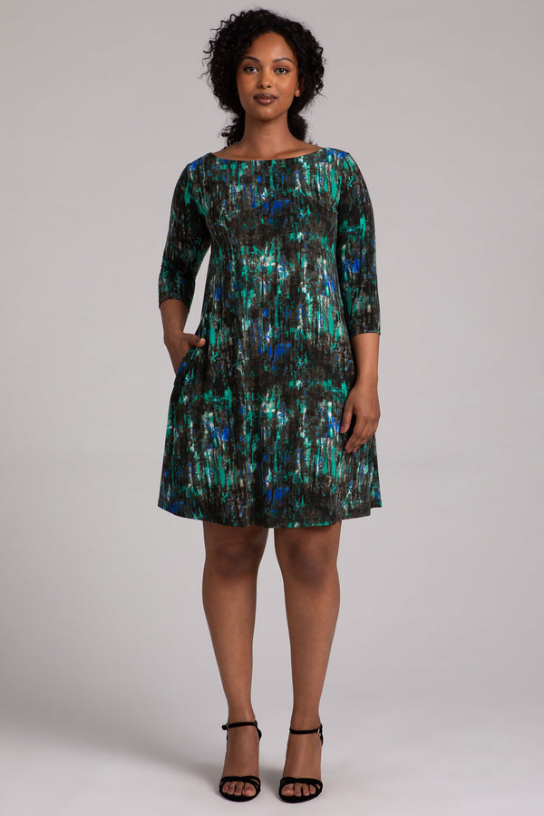 Nu Trapeze Dress Plus | Camo Forest