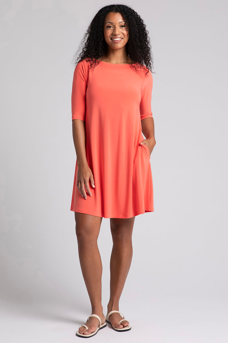 Coral cocktail dress best sale