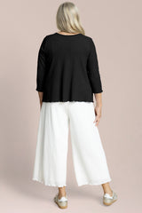Pop V-Neck Top, 3/4 Slv