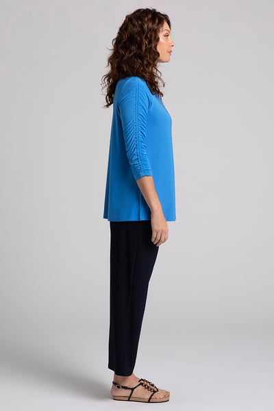 Revelry Top with Rusched Sleeve