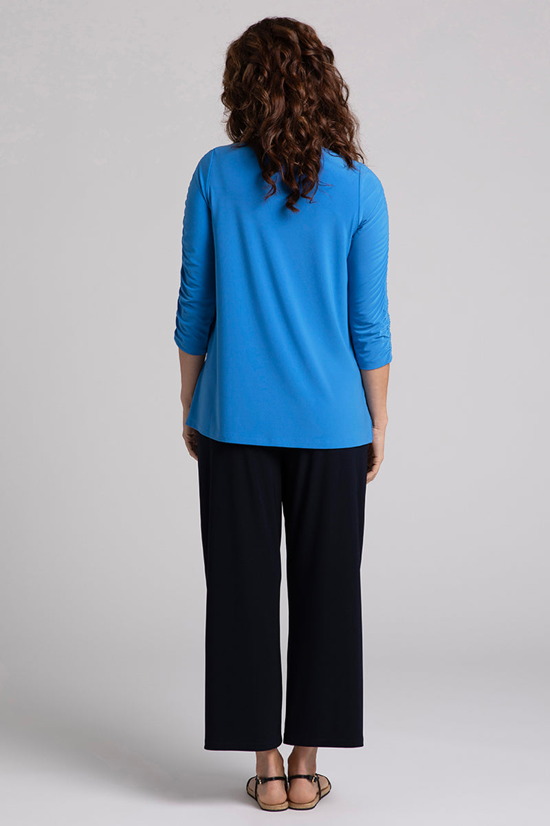 Revelry Top with Rusched Sleeve