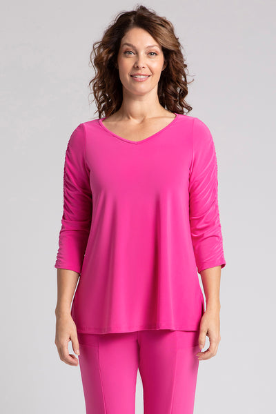 Revelry Top with Rusched Sleeve