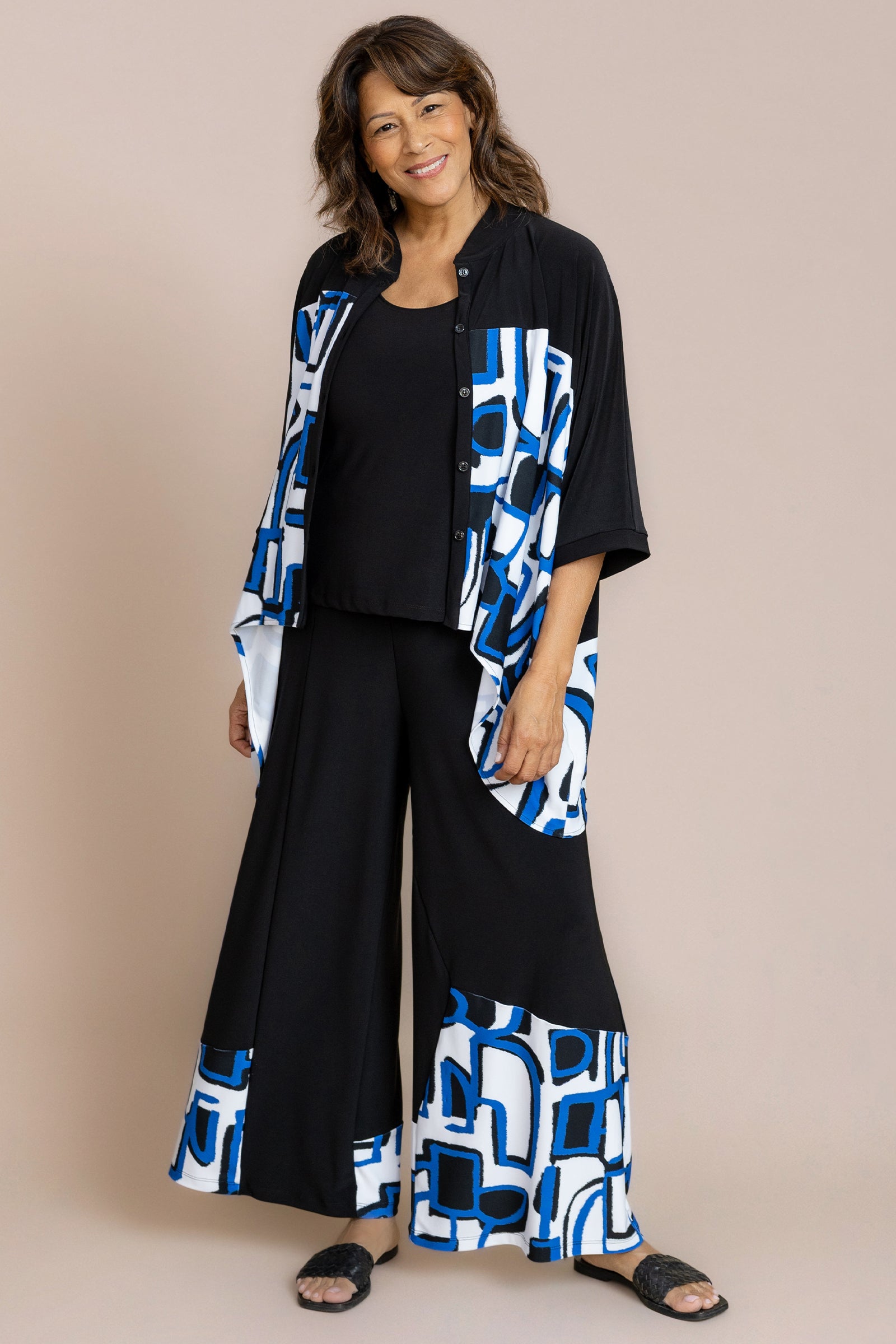 Serena Shirt, Blocked Print