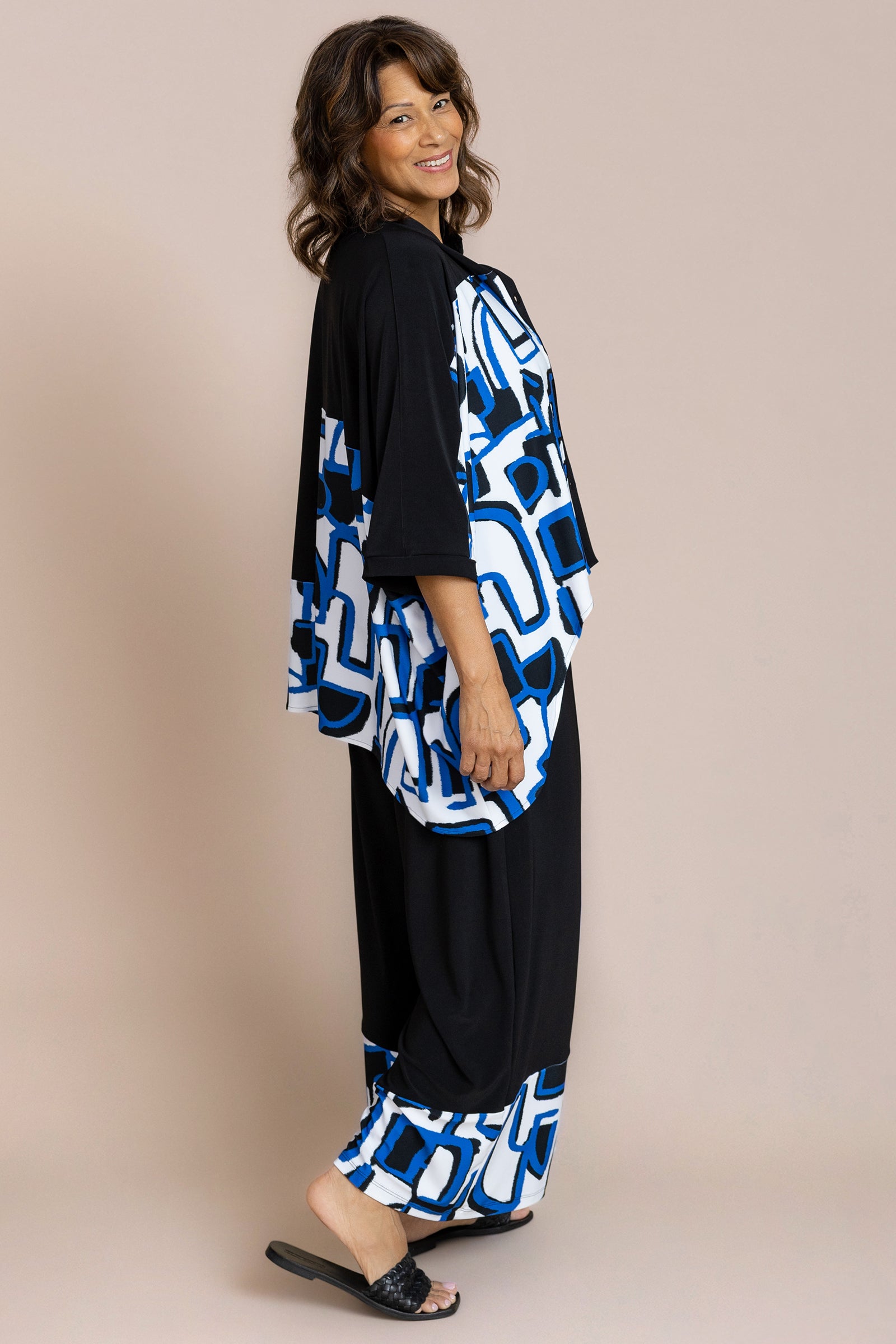 Serena Shirt, Blocked Print