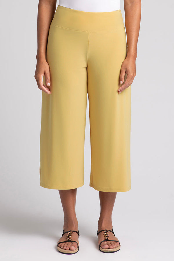 Side Slit Wide Capri | Marigold