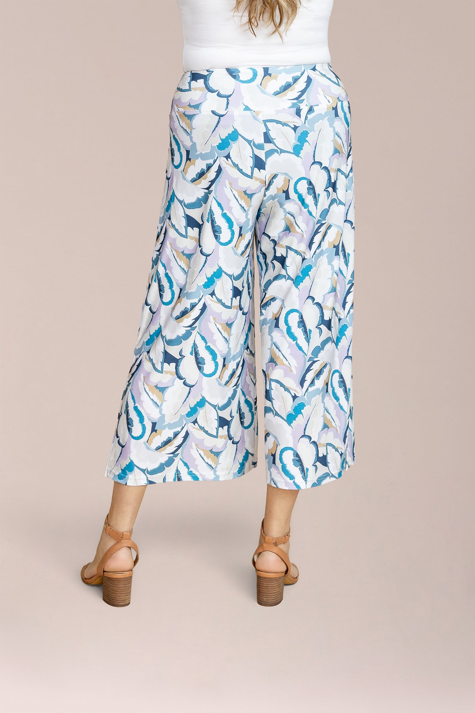 Side Slit Wide Capri, Print